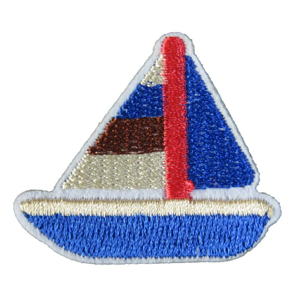 アイロンワッペン 船 ヨット 2 縦3.7cm 横4.5cm