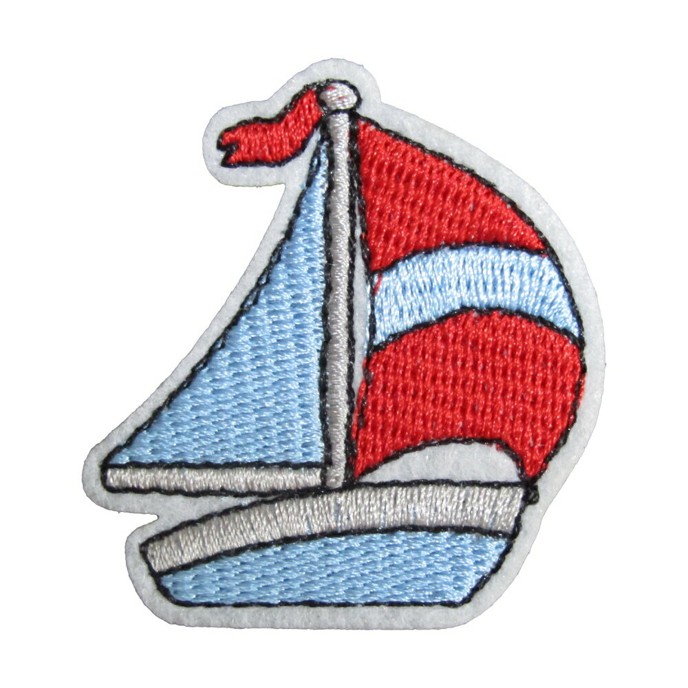 アイロンワッペン 船 ヨット 13 縦5.2cm 横4.8cm