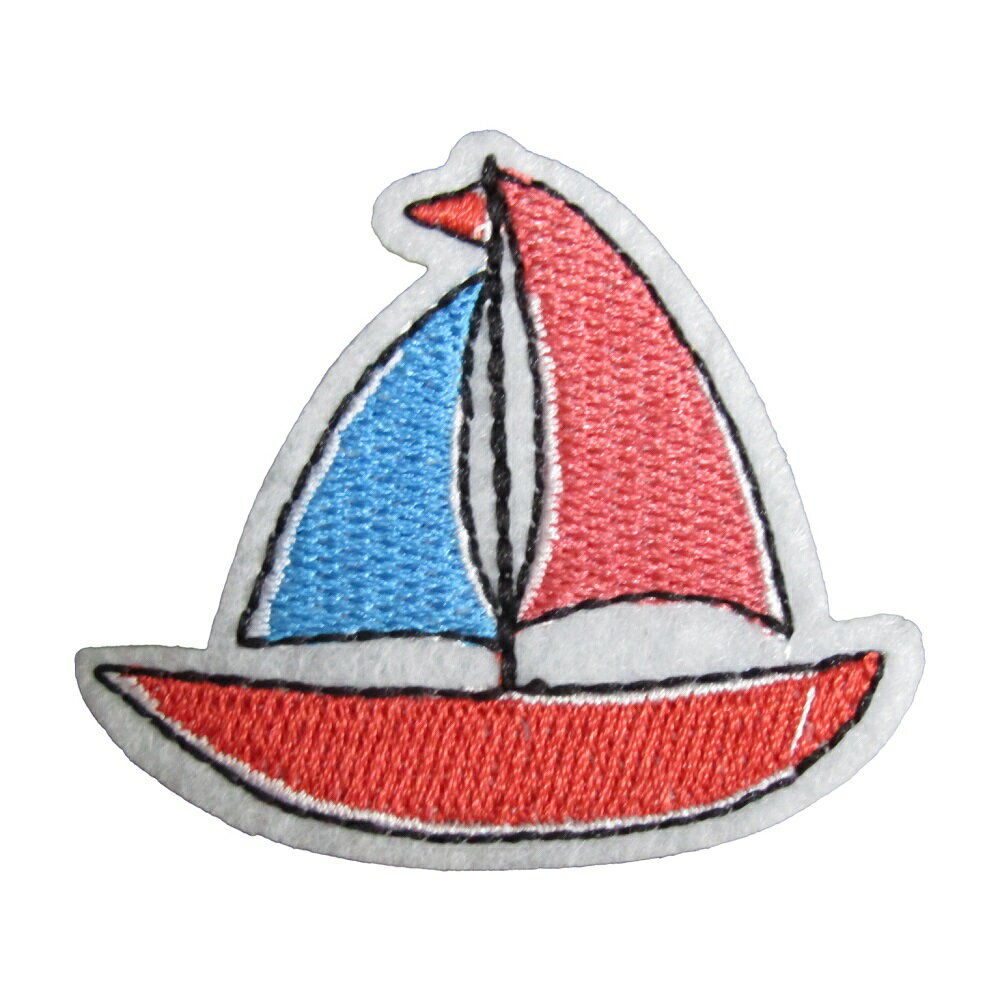 アイロンワッペン 船 ヨット 16 縦4.8cm 横5.4cm