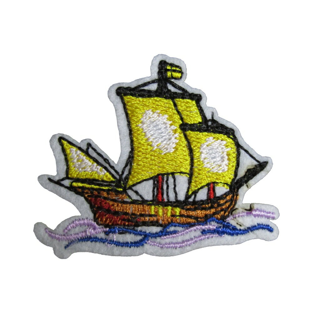 アイロンワッペン 船 ヨット 29 縦4.6cm 横5.5cm