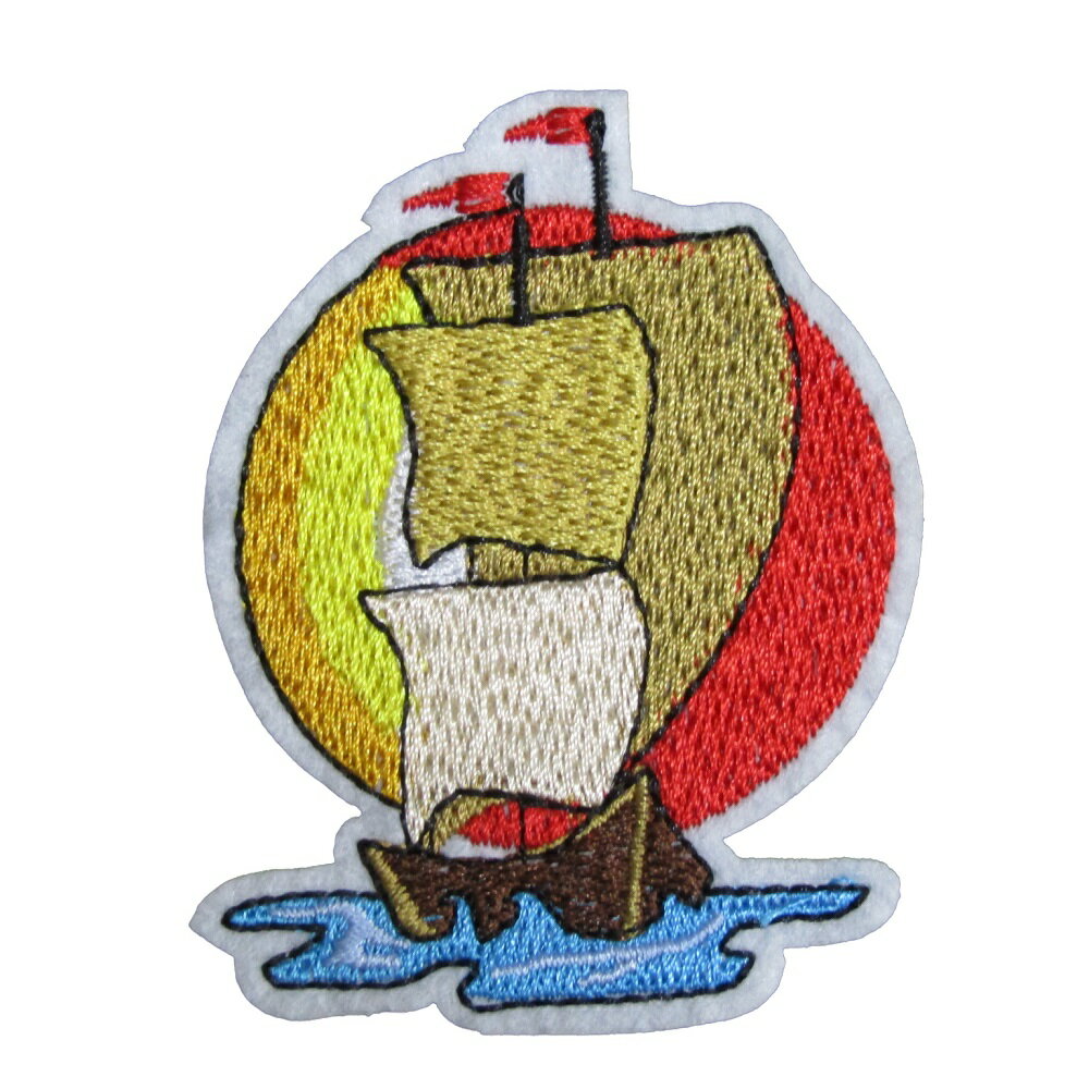 アイロンワッペン 船 ヨット 21 縦7.5cm 横5.8cm