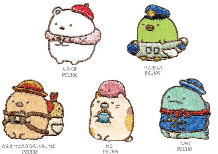 Rakuten - すみっコぐらし しろくま・ぺんぎん？とんかつとえびふらいのしっぽねこ・とかげ シール/アイロン接着　両用タイプ