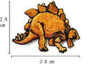“ワッペン屋さんラボ　オリジナルワッペン” 恐竜ステゴサウルス（茶系）　 ワッペン (アイロン接着タイプ）