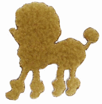 “ワッペン屋さんラボ　オリジナルワッペン” アプリコット系プードルシルエットワッペン（アイロン接着..