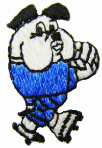 “ワッペン屋さんラボ　オリジナルワッペン” ブルドッグ　ローラスケート　ワッペン（アイロン接着タイプ）