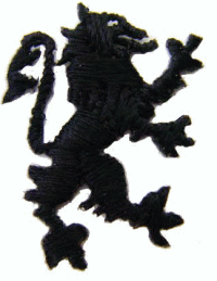 “ワッペン屋さんラボ　オリジナルワッペン” ライオン　右向き　黒色　ワッペン（アイロン接着タイプ）