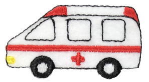 “ワッペン屋さんラボ　オリジナルワッペン” 救急車　ワッペン（アイロン接着タイプ）