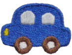 “ワッペン屋さんラボ　オリジナルワッペン” 何色の車でドライブ？　ブルー色ワッペン（アイロン接着タ..