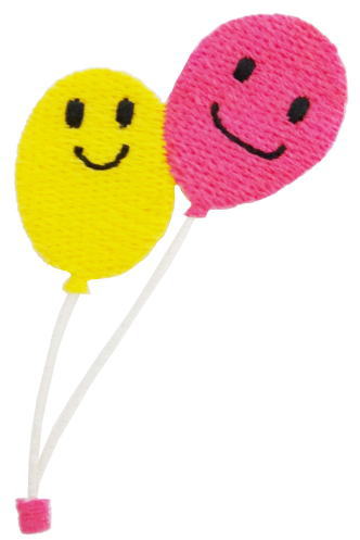 “ワッペン屋さんラボ オリジナルワッペン” ニコニコ風船 ワッペン（アイロン接着タイプ）