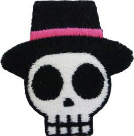 Rakuten - “ワッペン屋さんラボ　オリジナルワッペン” 　帽子カッコイイ？　骸骨ワッペン（アイロン接着タイプ）
