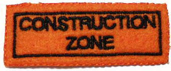 “ワッペン屋さんラボ　オリジナルワッペン” 標識　CONSTRUCTION　ワッペン（アイロン接着タイプ）