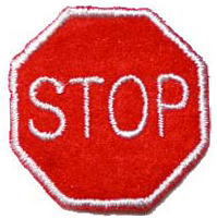 “ワッペン屋さんラボ　オリジナルワッペン” 標識　STOP　ワッペン（アイロン接着タイプ）