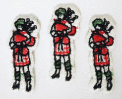 “ワッペン屋さんラボ　オリジナルワッペン” 兵隊さん3人組み　ワッペン （アイロン接着タイプ）