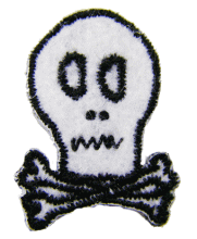 “ワッペン屋さんラボ　オリジナルワッペン” どこかにくめないスカルくん　 ワッペン (アイロン接着タイプ）