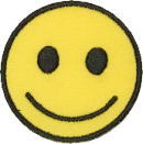 “ワッペン屋さんラボ　オリジナルワッペン” スマイリー　イエロー　Mワッペン（アイロン接着タイプ）