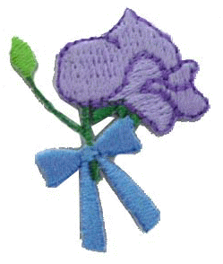 “ワッペン屋さんラボ　オリジナルワッペン” 7月誕生月のお花　スイートピー　ワッペン（アイロン接着タ..