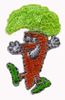 “ワッペン屋さんラボ　オリジナルワッペン” にんじんマン　ワッペン（アイロン接着タイプ）