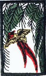樂天商城 - “ワッペン屋さんラボ　オリジナルワッペン”11月　柳・ツバメ　花札ワッペン（アイロン接着タイプ）