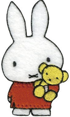 Dick Bruna miffy 熊だっこミッフィー ダイカットワッペン (アイロン接着タイプ）のサムネイル
