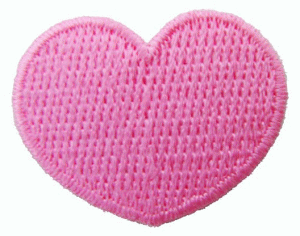 Dressmaking Materials - “ワッペン屋さんラボ　オリジナルワッペン” ふっくらハート ピンク　Lワッペン（アイロン接着タイプ）