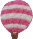 “ワッペン屋さんラボ　オリジナルワッペン” 　ピンク＊白のボーダー　ワッペン（アイロン接着タイプ）