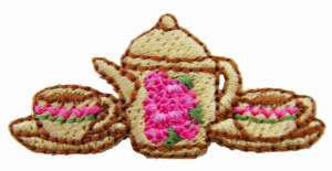 “ワッペン屋さんラボ　オリジナルワッペン” 楽しいティータイム ワッペン（アイロン接着タイプ）