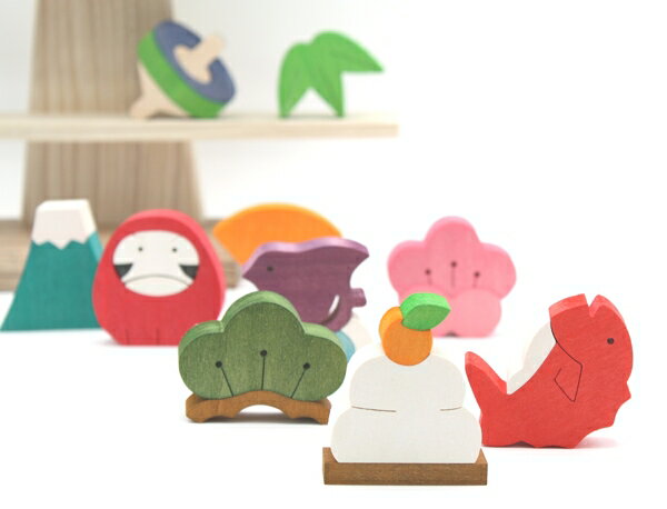 森林工芸館　ステージツリー【お正月】　お正月飾り　お正月 置物　正月 室内　お正月縁起物　縁起物オーナメント 室内　置物　富士山　達磨　千鳥　鯛　鏡餅　和風　日本のお正月