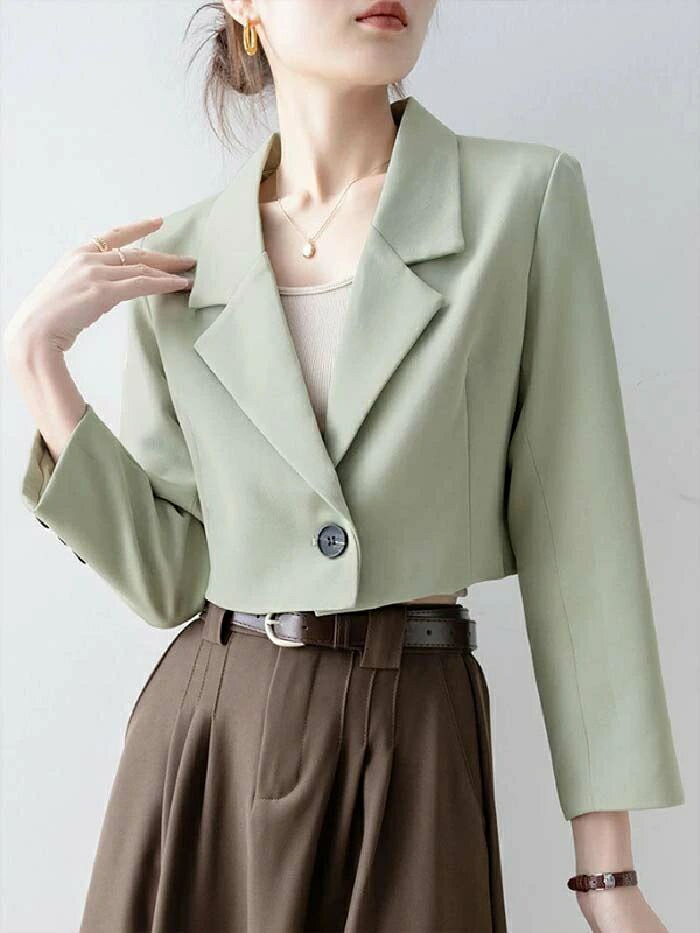 【2点600円割引】テーラードジャケット 長袖 ジャケット レディース 春 秋 コート ショート丈 アウター 羽織り トップス 着回し力 着痩せ 体型カバー シンプル カジュアル おしゃれ 無地 春 秋 通勤 OL