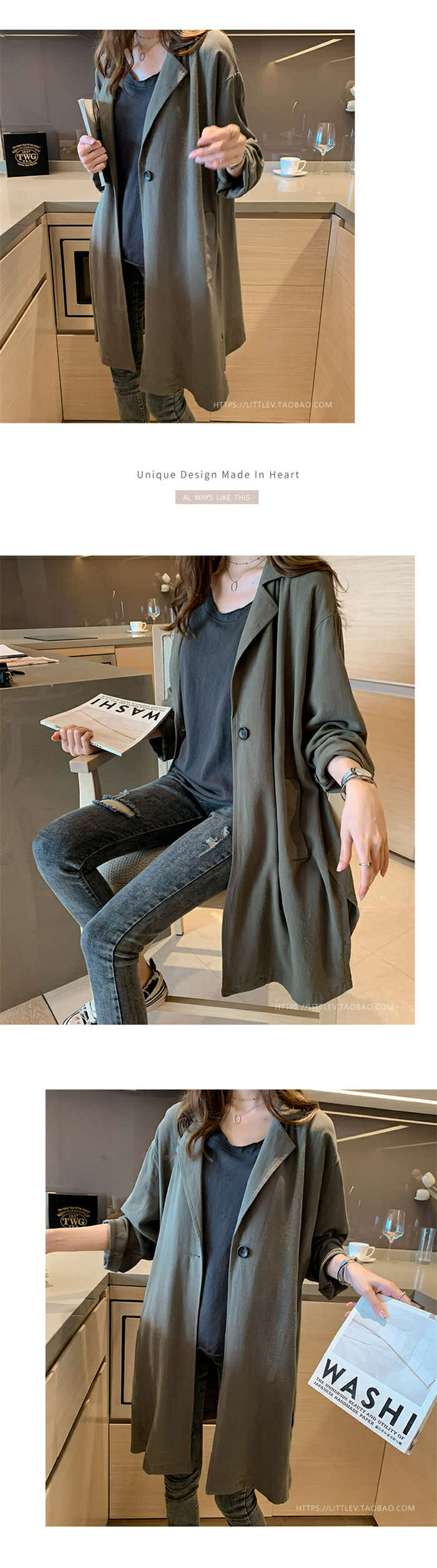 【2点600円割引】リネンジャケット ロングジャケット トレンチコート 羽織り 上着 コート ジャケット レディース ロング丈 春 秋 アウター ライトアウター アウター ロングコート 薄手 綿麻混 無地 体型カバー ゆったり カジュアル シンプル