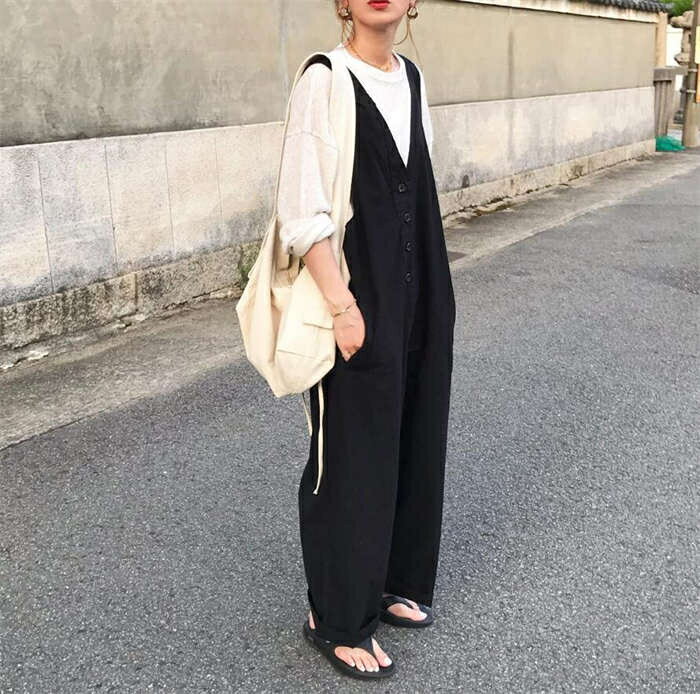 【2点600円割引】オールインワン レディース サロペット パンツ パンツ ワイドパンツ ロング丈 春 夏 マタニティ Vネック 深Vネック きれいめ 着痩せ 大きいサイズ カジュアル おしゃれ 体型カバー ゆったり カジュアル