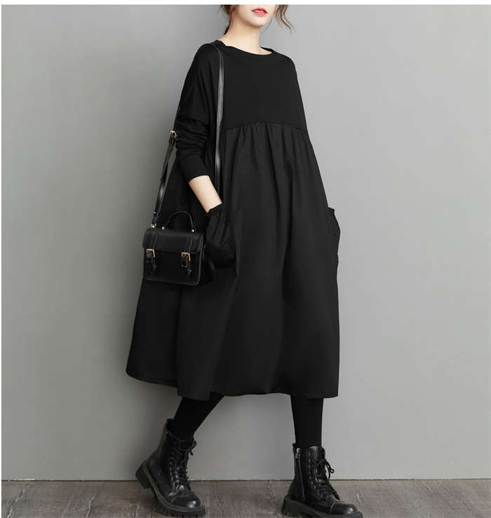 【2点600円割引】ワンピース 長袖 レディース 春 秋 ロング丈 コクーン ロング丈ワンピース マキシワンピ コクーンワンピース 大きいサ..