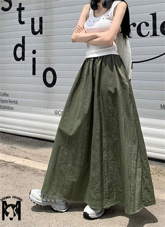 樂天商城 - ロングスカート レディース ロング ボトムス マキシスカート 春 夏 秋 無地 フレア Aライン カーゴ カーゴスカート 大きいサイズ ミリタリー ウエストゴム ポケット 体型カバー アウトドア ゆったり カジュアル デイリー 通勤 お出かけ 着回し 可愛い レトロ