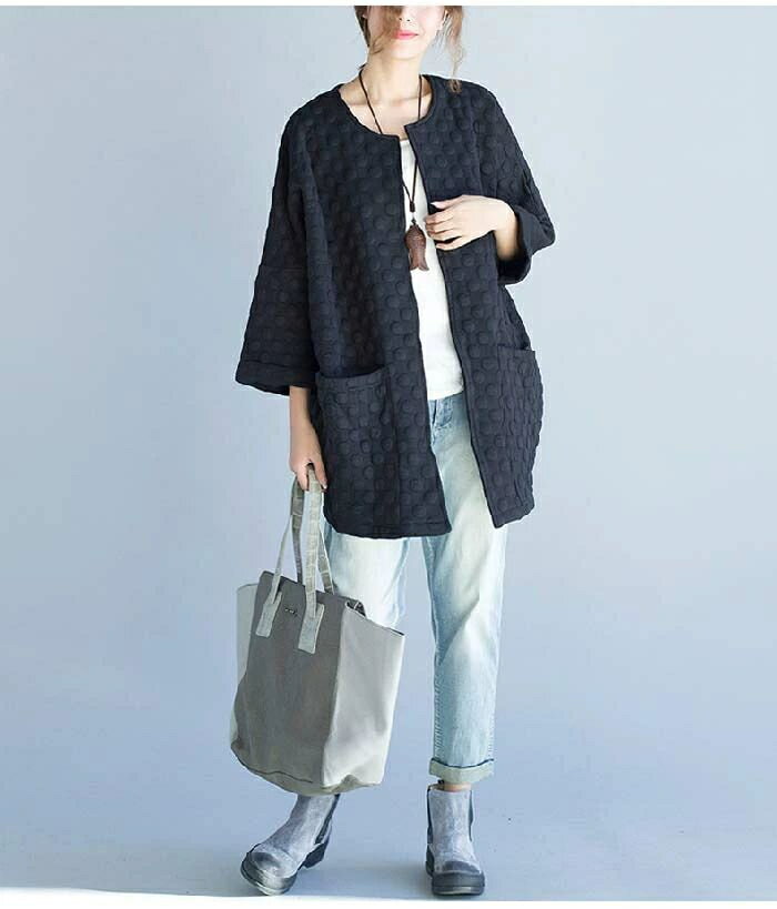 【2点600円割引】カーディガン ジャケット レディース 春 秋 薄手 綿混 ノーカラー ジャケット 長袖 コート アウター 羽織り トップス ノーカラー カーディガン 立体感生地 着回し力 体型カバー シンプル カジュアル おしゃれ 冷房対策