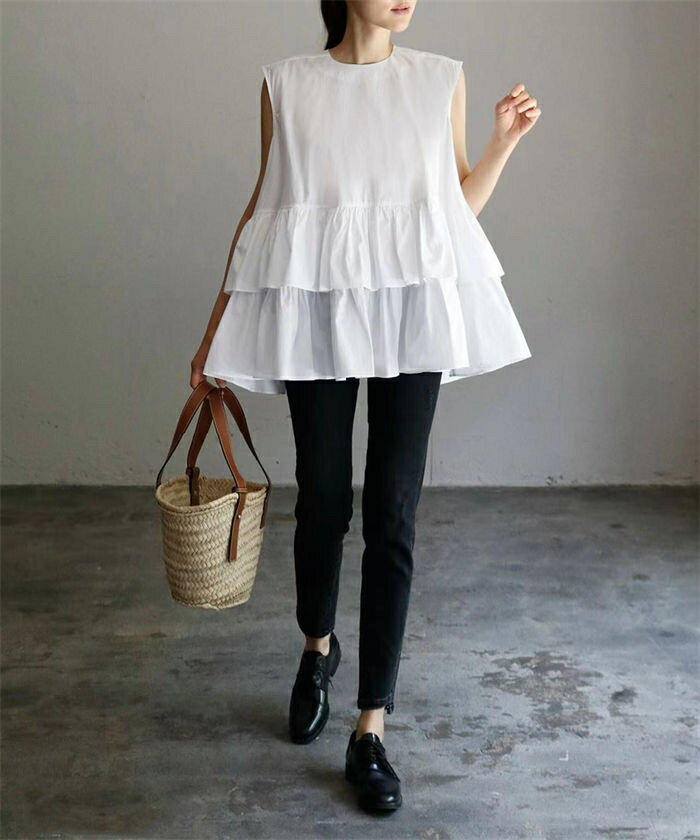 【2点600円割引】タンクトップ レディース 春 夏 ティアード トップス 薄手 チェック柄 無地 ベスト トップス ノースリーブ タンク 夏 コーデ ショート丈 Aライン シンプル ゆったり 着回し お洒落 きれいめ カジュアル