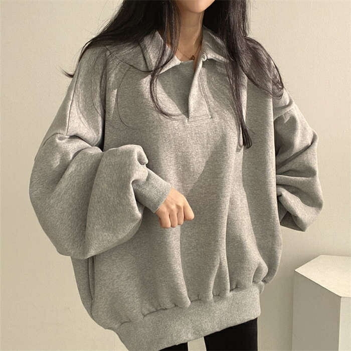 トレーナー レディース 秋 春 長袖 キーネック tシャツ カットソー 長袖 裏起毛 大きめ ゆったりトップス 重ね着 レイヤード風 体型カバー シンプル カジュアル 大きいサイズ ゆるっと ビッグシルエット 幅広カフス 着・せ