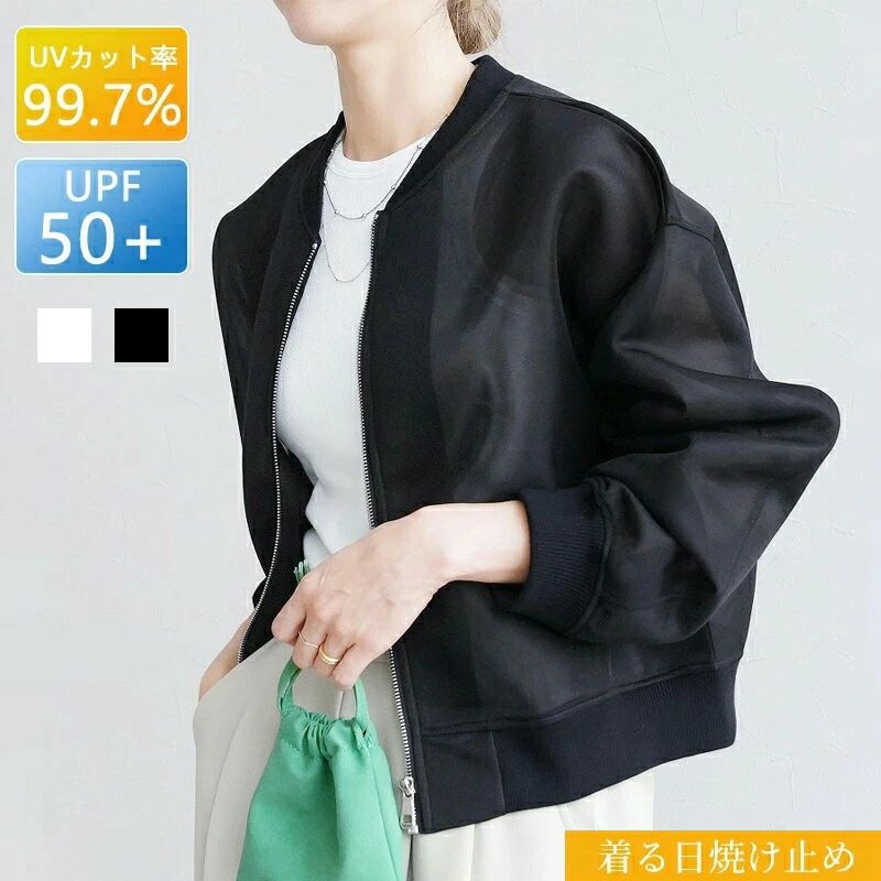 シアーブルゾン メッシュ素材 UVカット パーカー ラッシュガード 接触冷感 涼しい ノーカラージャケット 透け感 日焼け防止 遮蔽率99.9％達成 UPF50+ 紫外線対策 夏 薄手 ラッシュパーカー ラッシュガード 日焼け対策 吸湿 速乾 無地 春 夏
