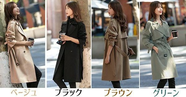 トレンチコート レディース ロング スプリングコート ロング アウター トレンチ 上着 コート 春コート 大きいサイズ 裏地付き ロングコ..