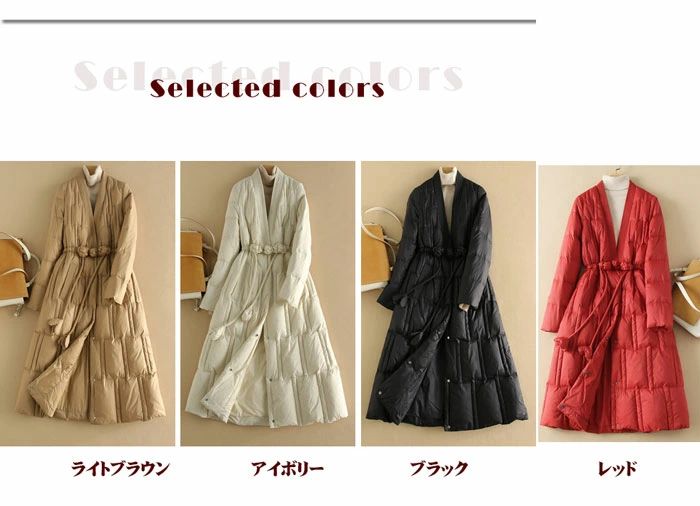 乐天商城 - 【2点600円割引】ダウンコート ロング レディース ロングダウンコート 暖かい ダウン90％ 黒 ブラック アイボリー アウター コート ダウンジャケット 冬 防寒 おしゃれ あったか ぽっちゃり 冬服 防寒 防風 柔らかい あったか 軽量