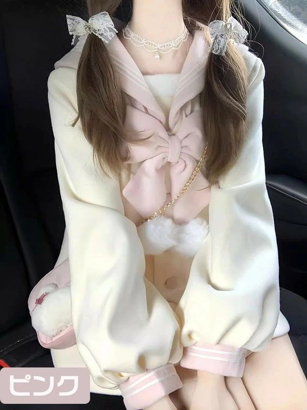 樂天商城 - 【2点600円割引】ステンカラーコートセーラーコート ロリータ 冬服 可愛い 学生 通学 通勤 着・せ 女の子 長袖 袖あり 秋 冬 衣装 ロリータコート ロリータアウター トップス ブラック ピンク ブルーS M L