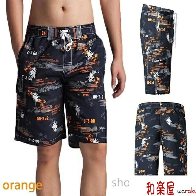 樂天商城 - 【2点600円割引】かっこいい オシャレ ひざ丈 インナー付 海水パンツ 海パン 水陸両用 大きいサイズ ボードショーツ ハーフパンツ サーフパンツ メンズ
