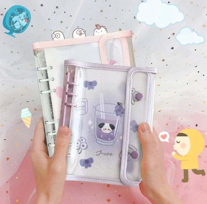 シール帳カバー PVCカバー A5 シール収納 透明バインダー カスタマイズ手帳クリア手帳 DIYデコ ミニ手帳 コンパクト手帳 スケジュール帳 シール帳 推し活 持ち運び便利 防水 バインダー 防水 黄ばみ防止