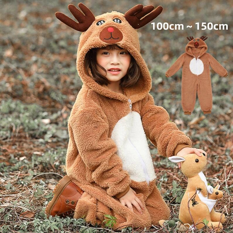 クリスマス トナカイ 着ぐるみ コスプレ 子供 キッズ 女の子 男の子 サンタ サンタクロース サンタ服 コスチューム 衣装 サンタコス 仮装 子供服 となかい...