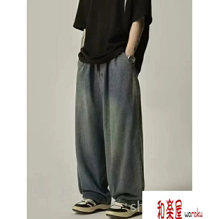 乐天商城 - 【2点600円割引】デニムパンツ ジーンズ ジーパン デニム ゆったり ワイドデニム デニムパンツ メンズ レディース ワイドパンツ バルーンパンツ