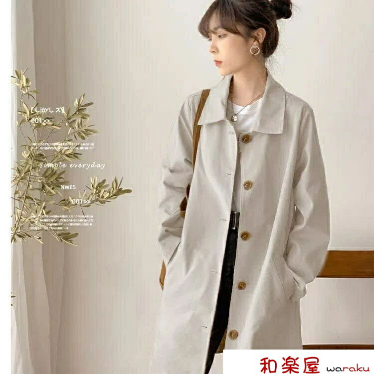 Stained Color Jacket - 【2点600円割引】スプリングコート ミドル丈 トレンチコート レディース ジャケット トレンチ 上着 アウター 通勤 春コート ステンカラーコート ビジネスコート フォーマル ライトアウター