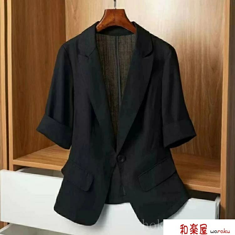 ジャケット レディース おしゃれ 夏 リネン調 綿麻調 オフィス カジュアル 薄手 スーツジャケット テー..