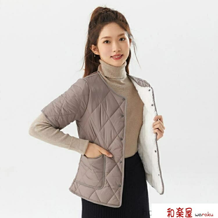 Rakuten - 【2点600円割引】半袖 50代 レディース 中綿ジャケット 中綿ジャケット 寒さ対策 保温 軽量 シンプル 無地 ポケット付き アウター 防寒 インナー