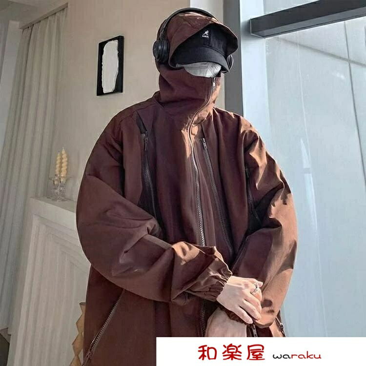 Rakuten - 【2点600円割引】男女兼用 防風 防寒 オーバーサイズ 大きいサイズ アウター メンズ マウンテンパーカー フード付き 春秋 レディース