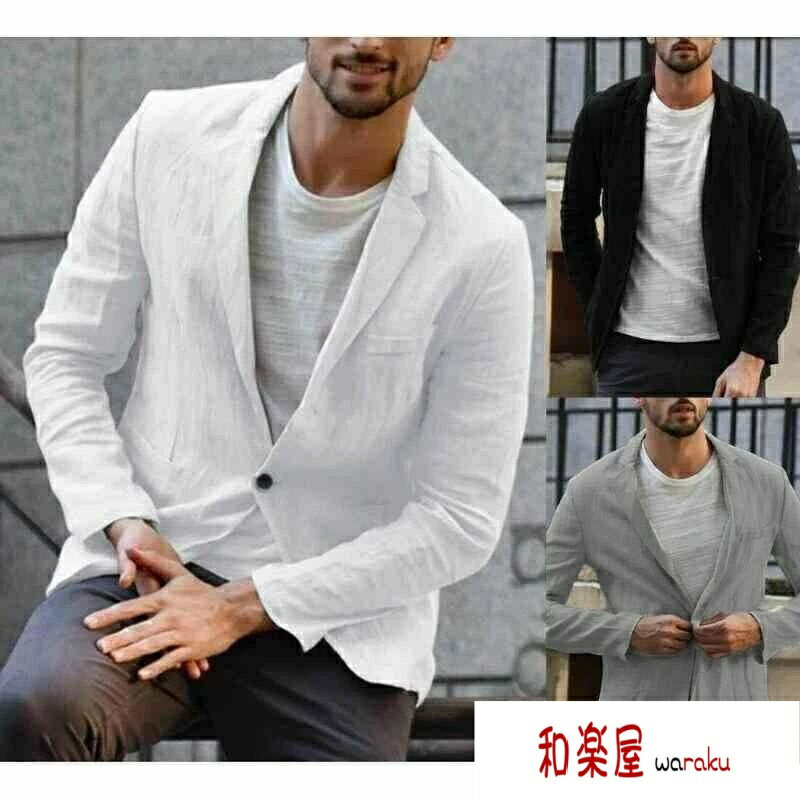 Tailored Jacket - 【2点600円割引】料リネンジャケット メンズ 夏秋 テーラードジャケット テーラード テーラードジャケット ビジネスジャケット 春夏 薄手 無地
