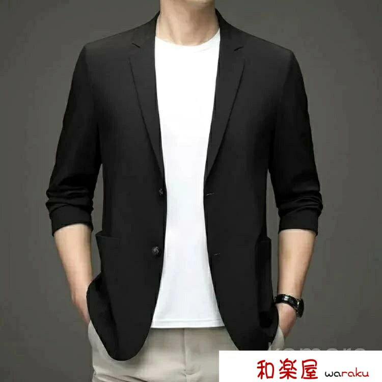 【2点600円割引】春夏 アイスシルクスーツジャケット 大きいサイズ 極薄 スーツジャケット アウター 長袖 接触冷感 テーラードジャケット 冷感