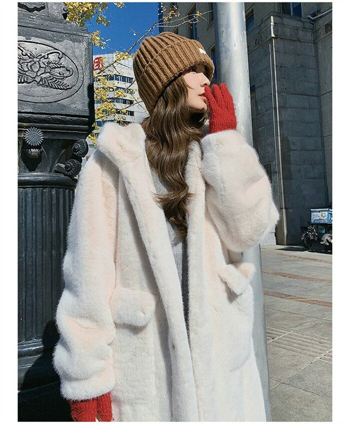 Other Jackets Jumpers - 【2点600円割引】ファーコート フェイクファー コート レデイース ファー くま くま耳 ボアブルゾン 防寒コート ロング丈 冬 長袖 ゆったり 軽量 防風 防寒 ふんわり 暖かい あったか 柔らかい ショート丈 モコモコ 韓国風 きれいめ アウター カジュアル 秋冬 白